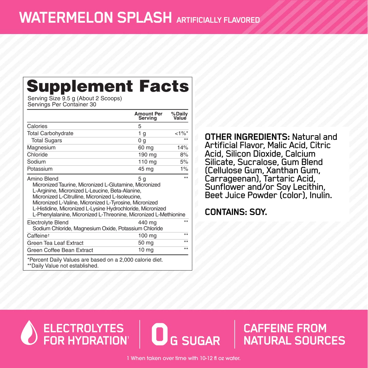 Foto 4 pulgar | Suplemento Optimum Nutrition Amino Energy Sandía, 30 Dosis - Venta Internacional.