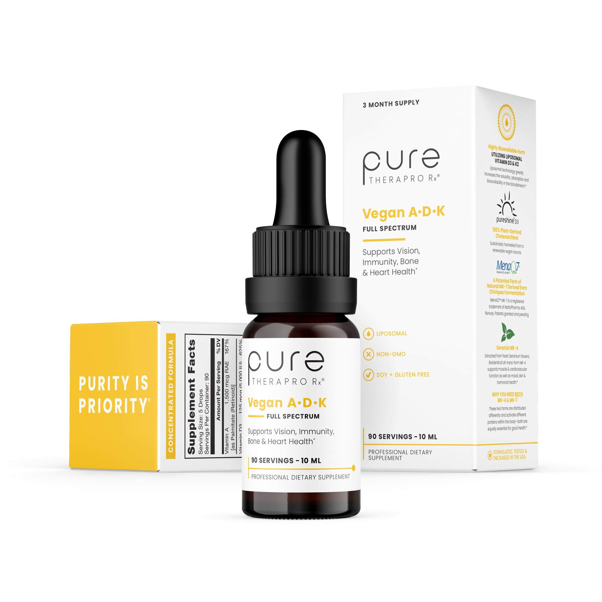 Suplemento Pure Therappro Rx Vegan A-d-k, Suministro De 10 Ml Para 3 Meses - Venta Internacional.