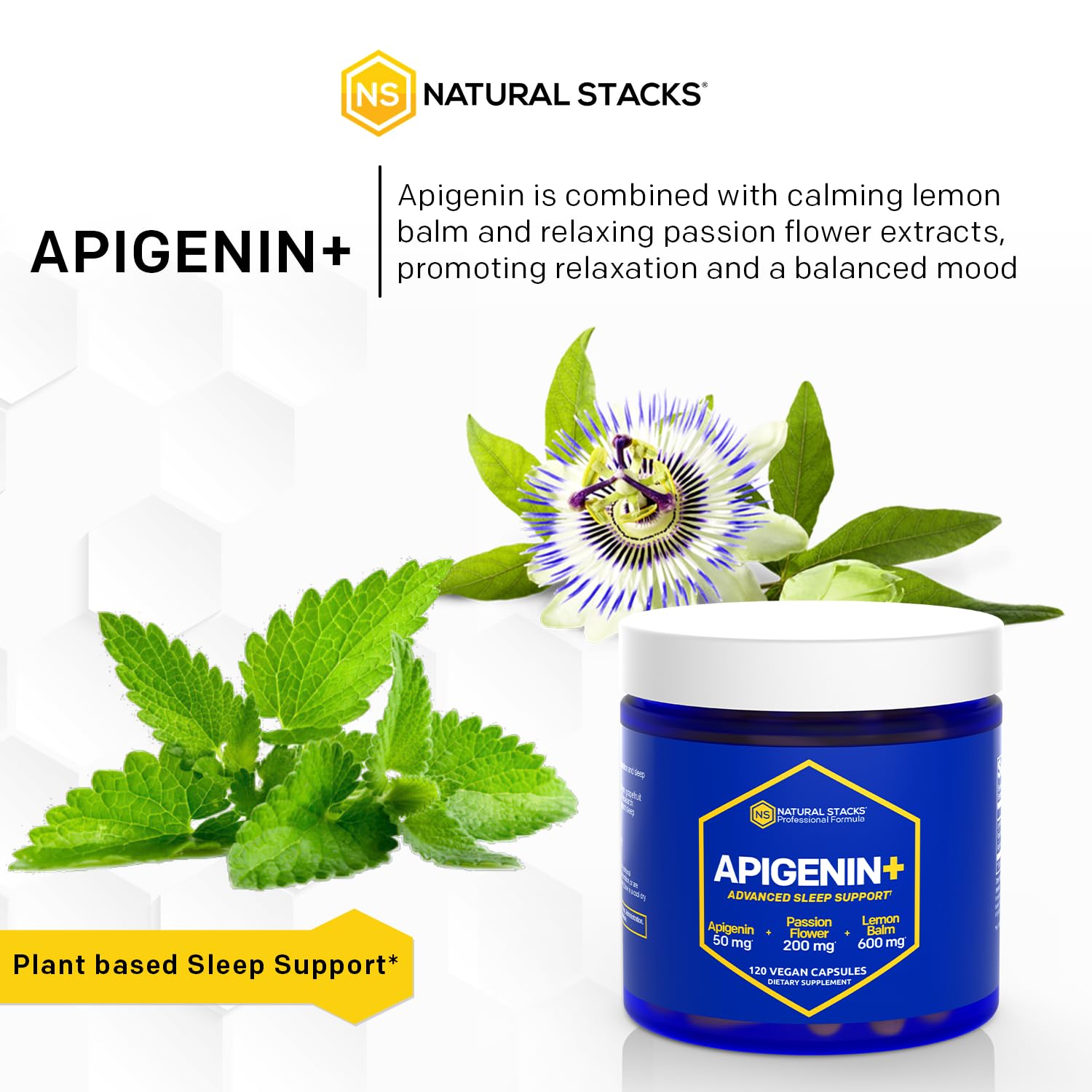 Foto 7 pulgar | Suplemento Natural Stacks De Apigenina De 50 Mg Y Bálsamo De Limón De 600 Mg - Venta Internacional.
