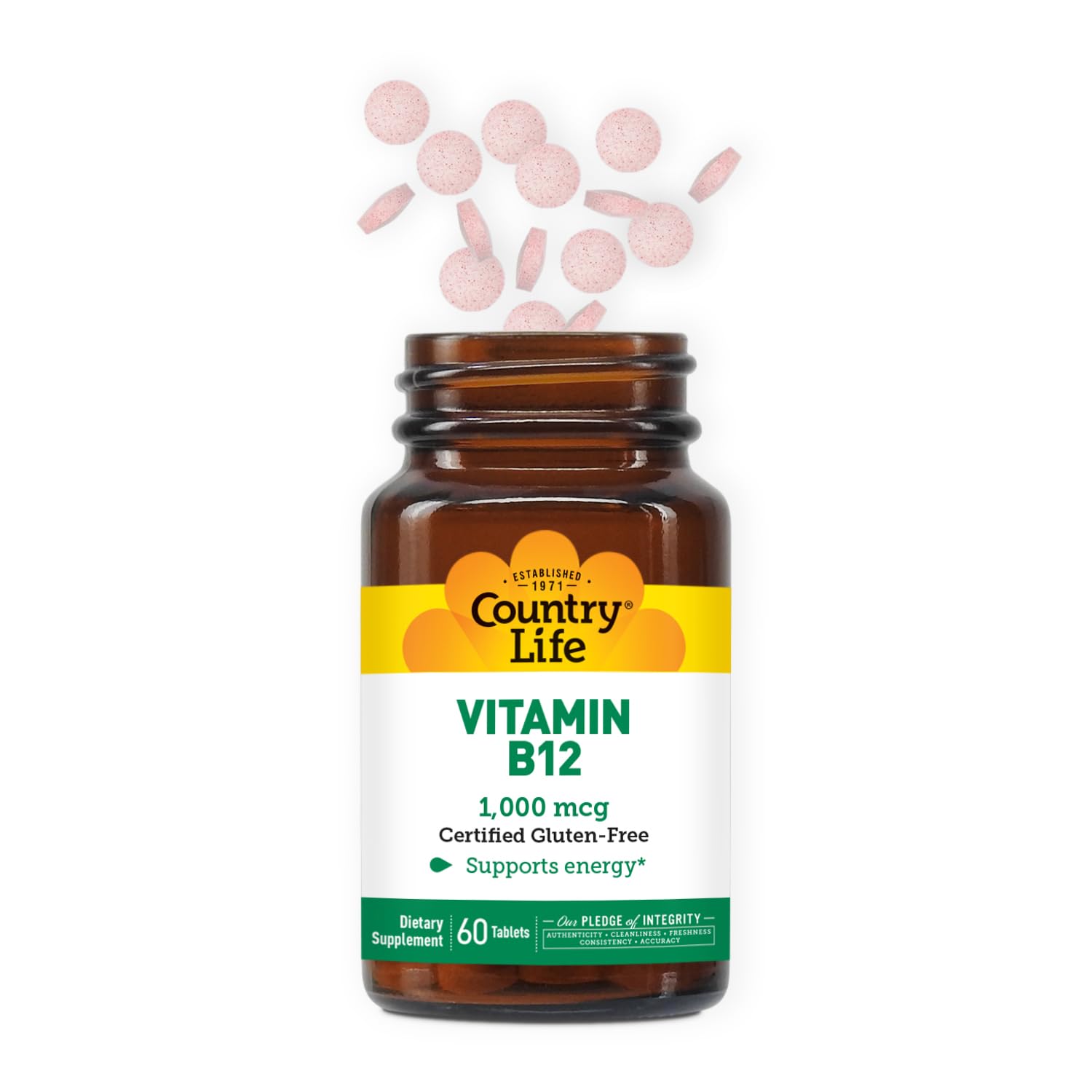 Foto 3 pulgar | Suplemento Country Life De Vitamina B12, 1000 Mcg, Sublingual, 60 Comprimidos - Venta Internacional.