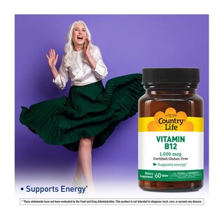 Foto 6 | Suplemento Country Life De Vitamina B12, 1000 Mcg, Sublingual, 60 Comprimidos - Venta Internacional.