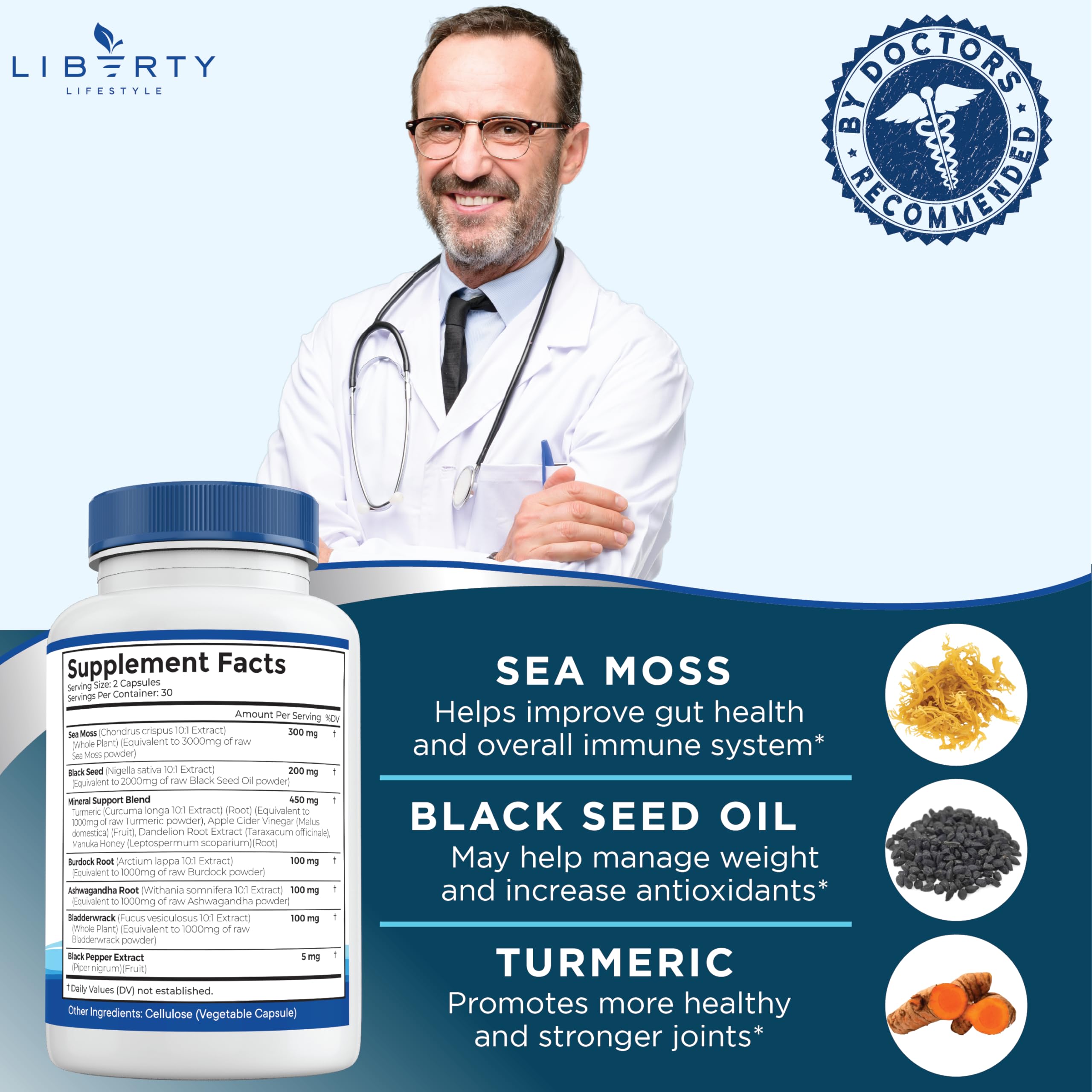 Foto 4 pulgar | Aceite De Semillas Negras De Musgo Marino Supplement Liberty Lifestyle, Paquete De 2 - Venta Internacional.