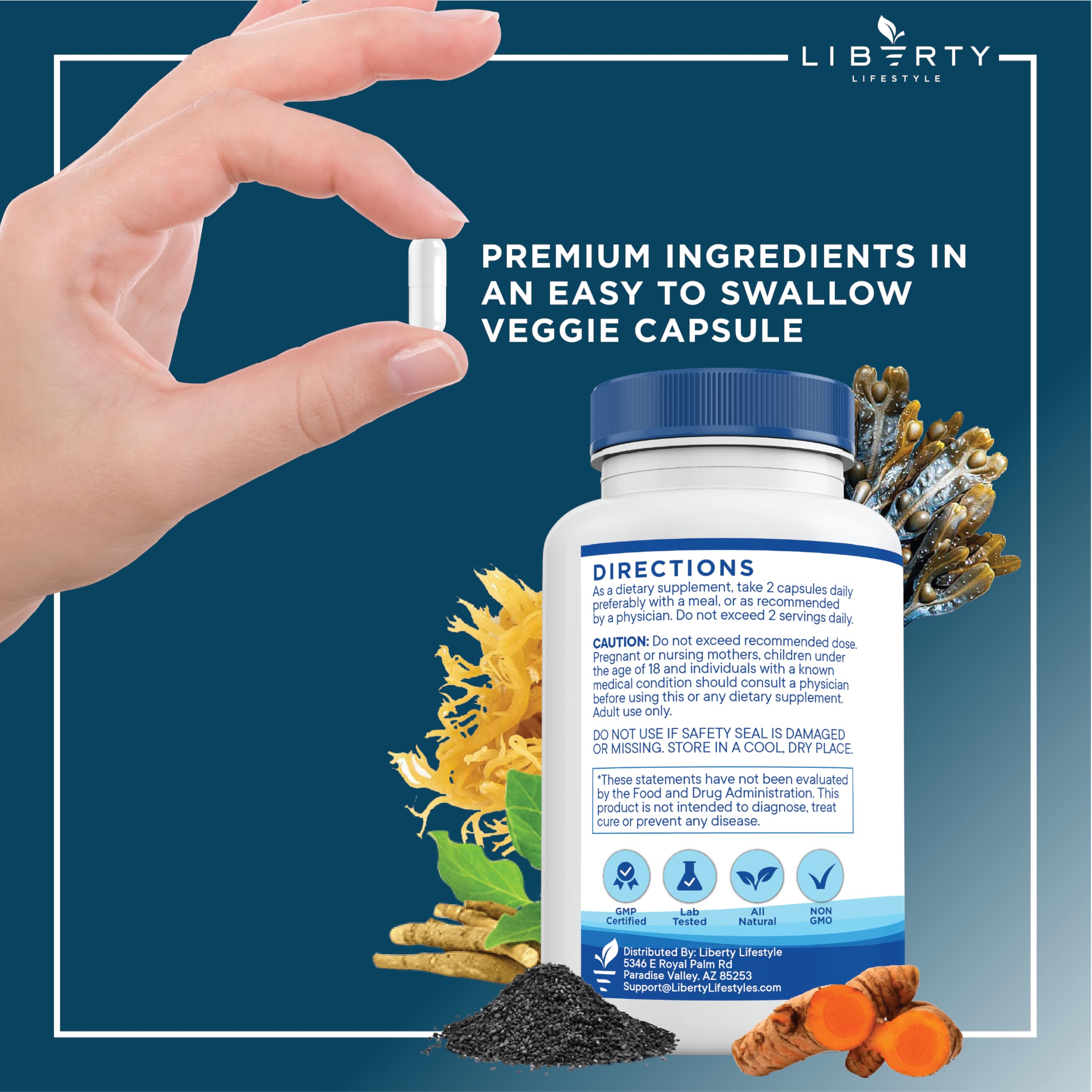 Foto 5 pulgar | Aceite De Semillas Negras De Musgo Marino Supplement Liberty Lifestyle, Paquete De 2 - Venta Internacional.