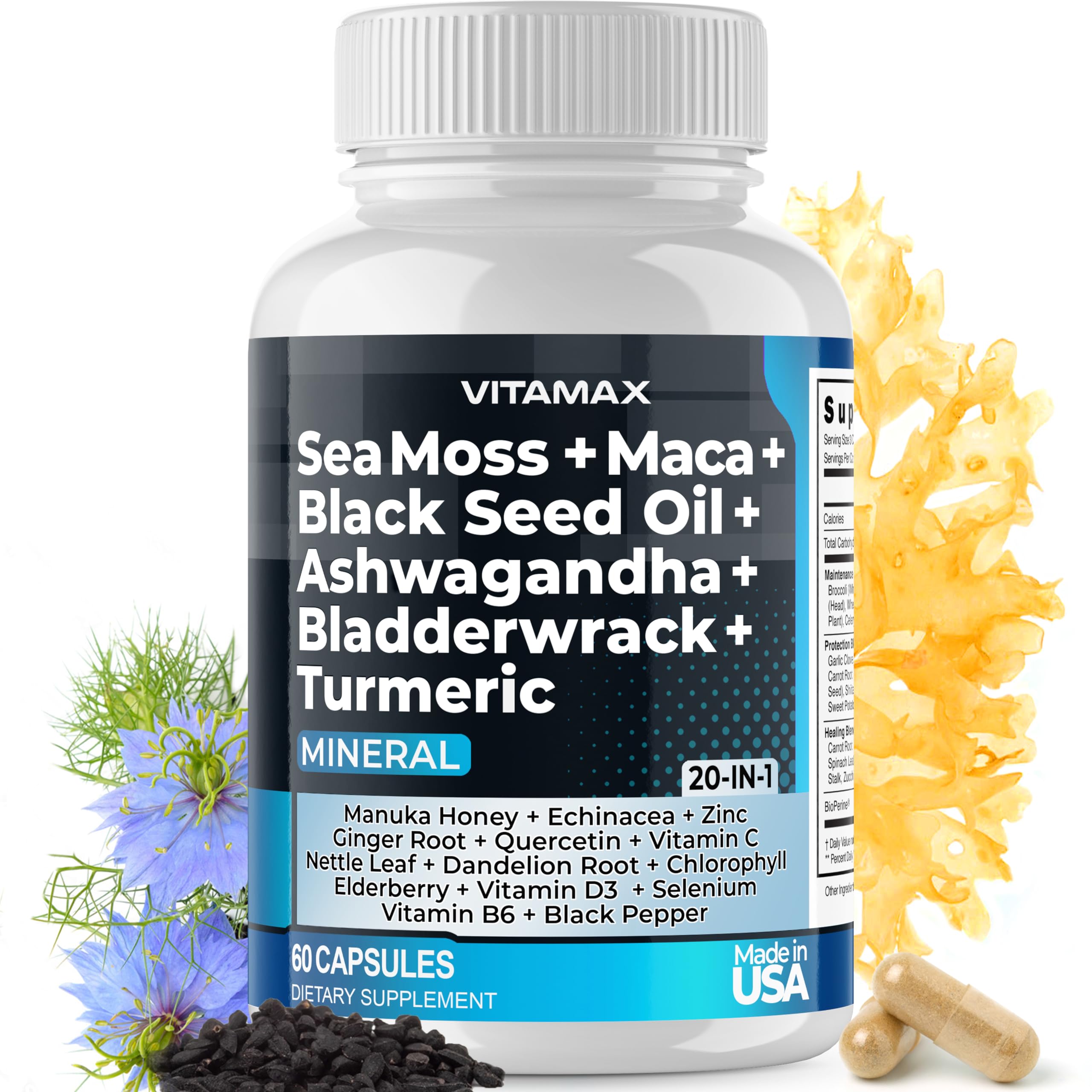 Suplemento Vitamax True-mineral Sea Moss 3000 Mg Maca 1000 Mg - Venta Internacional.