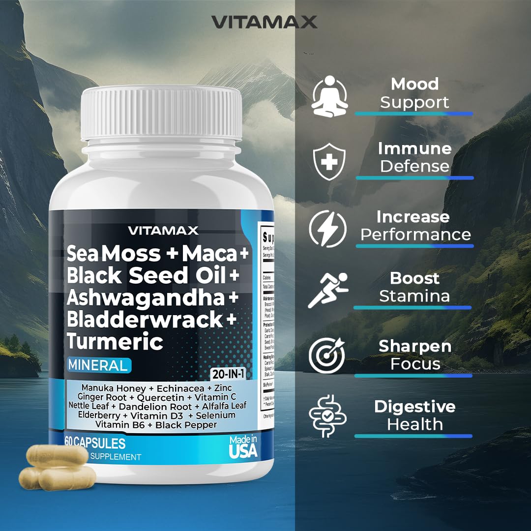 Foto 3 pulgar | Suplemento Vitamax True-mineral Sea Moss 3000 Mg Maca 1000 Mg - Venta Internacional.
