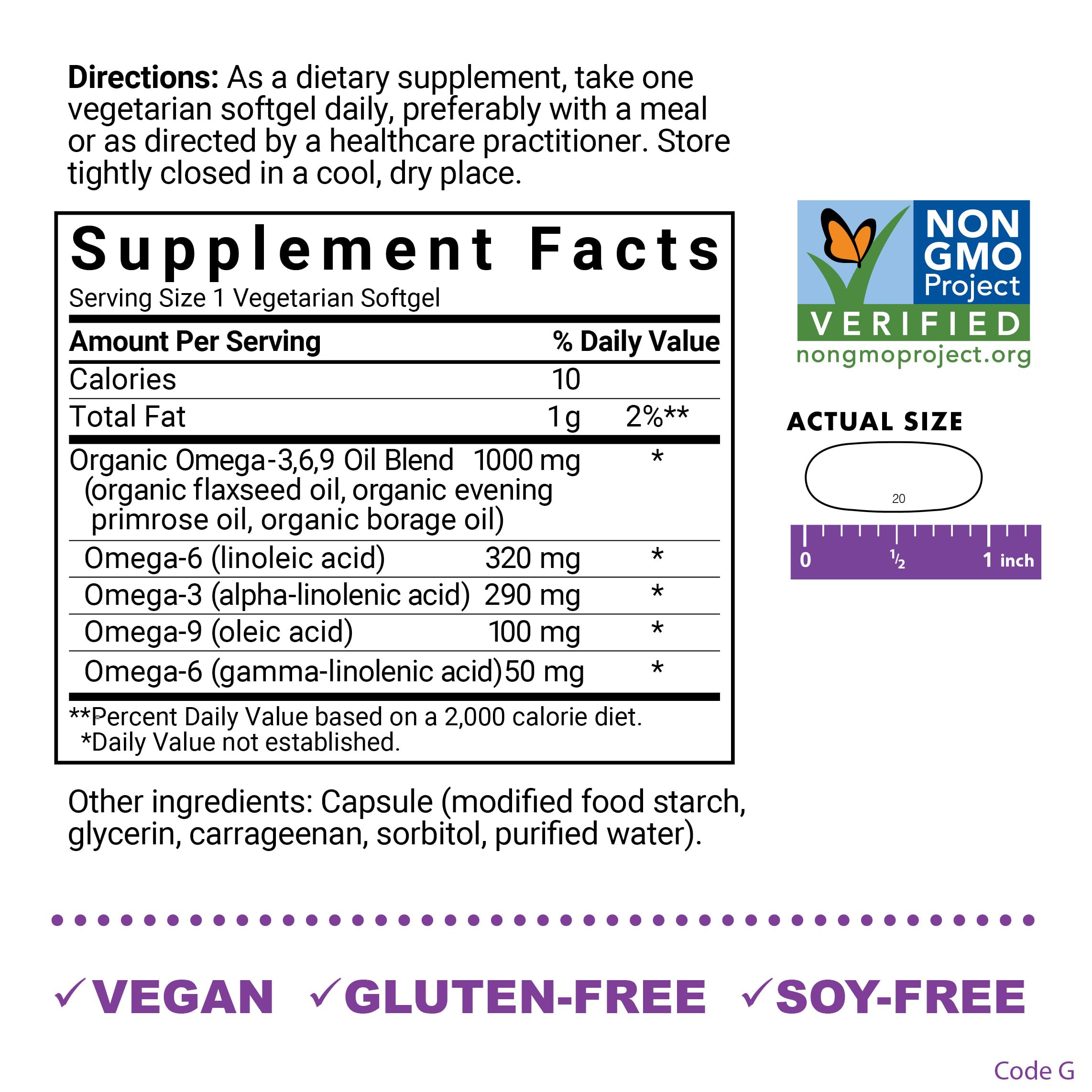 Foto 3 pulgar | Suplemento Bluebonnet Nutrition Omega 3-6-9 A Base De Plantas 1000 Mg - Venta Internacional.