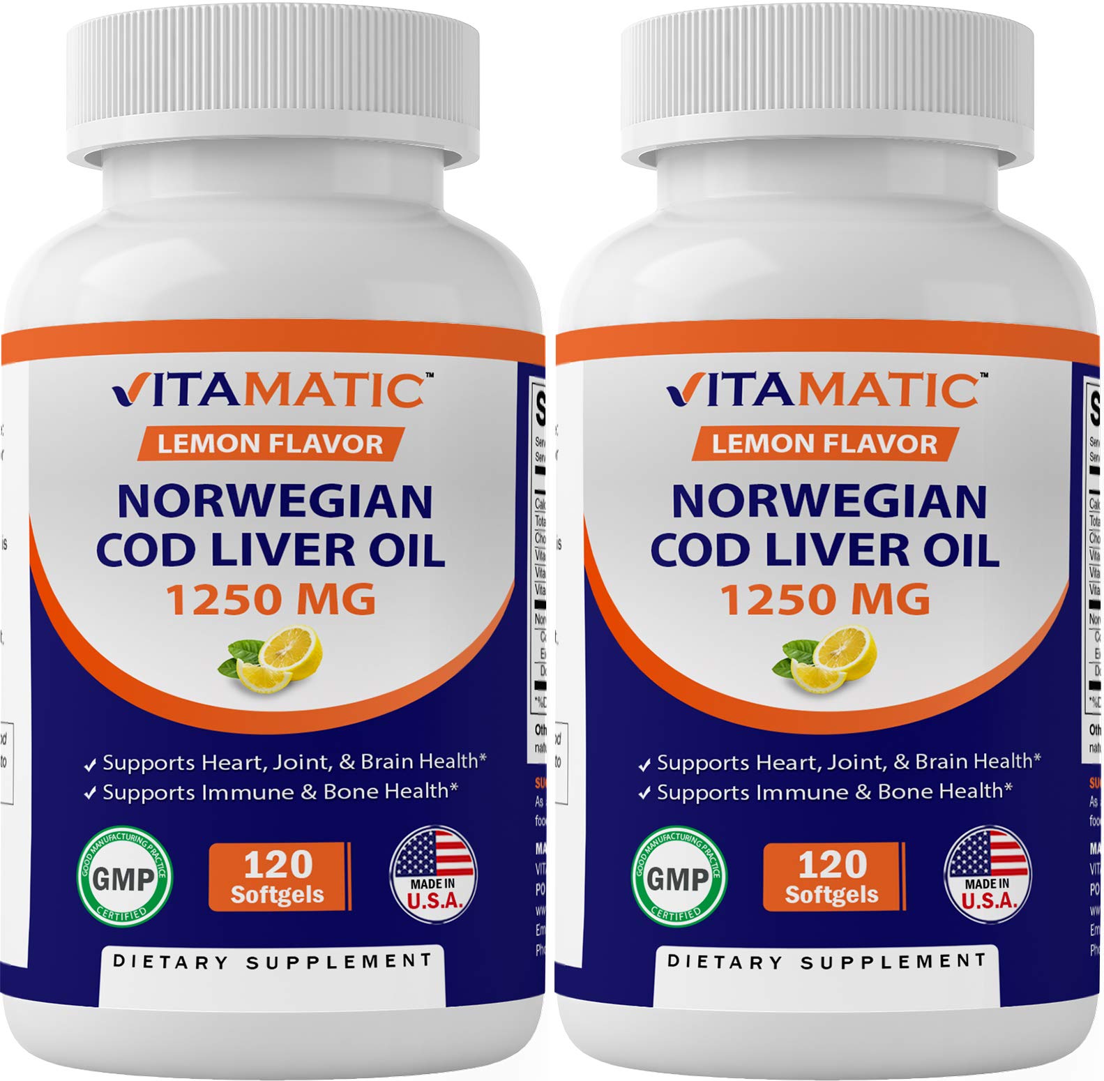 Suplemento Vitamático De Aceite De Hígado De Bacalao Noruego 1250 Mg 240 Cápsulas Blandas - Venta Internacional.