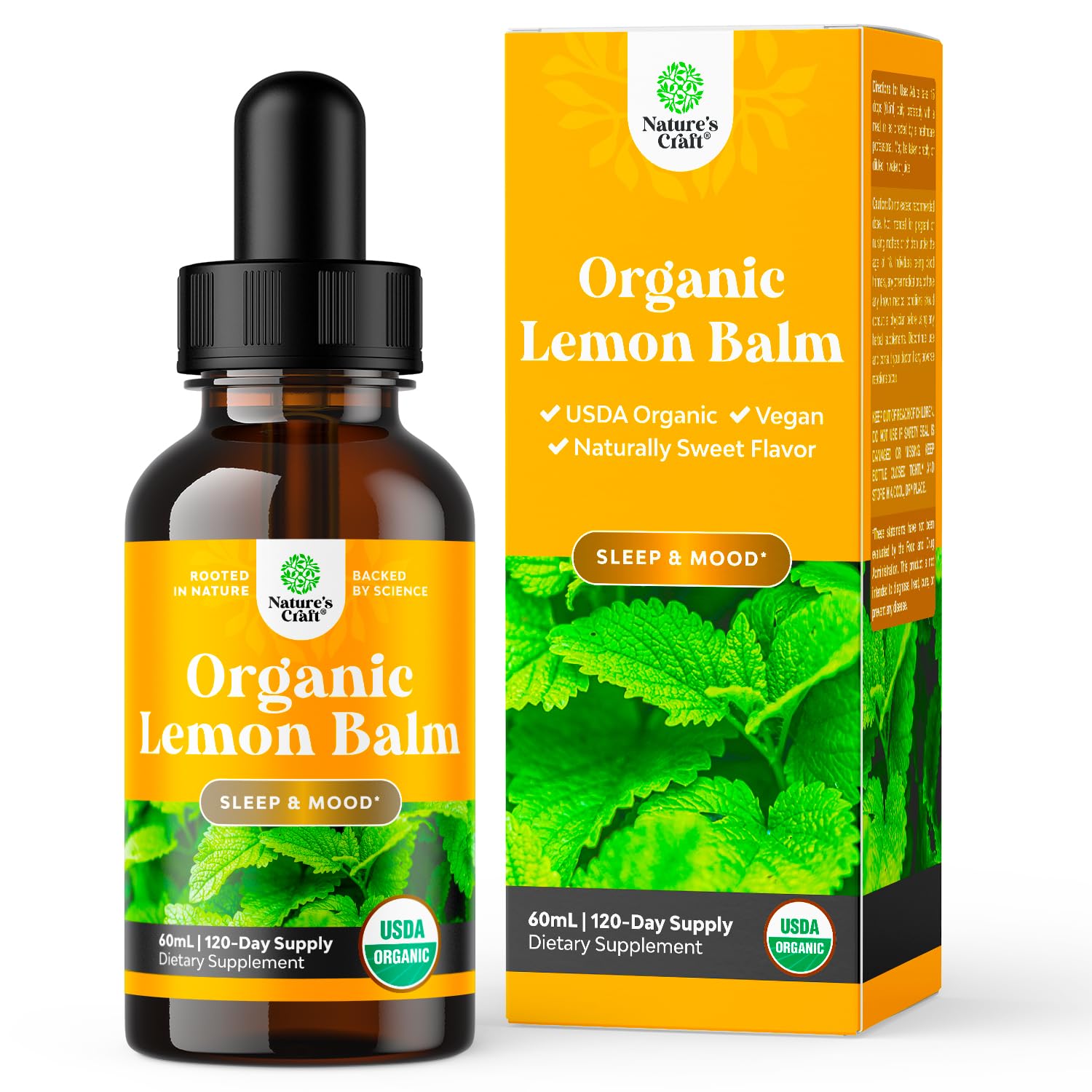 Tintura Orgánica De Bálsamo De Limón Supplement Natures Craft, 60 Ml - Venta Internacional.