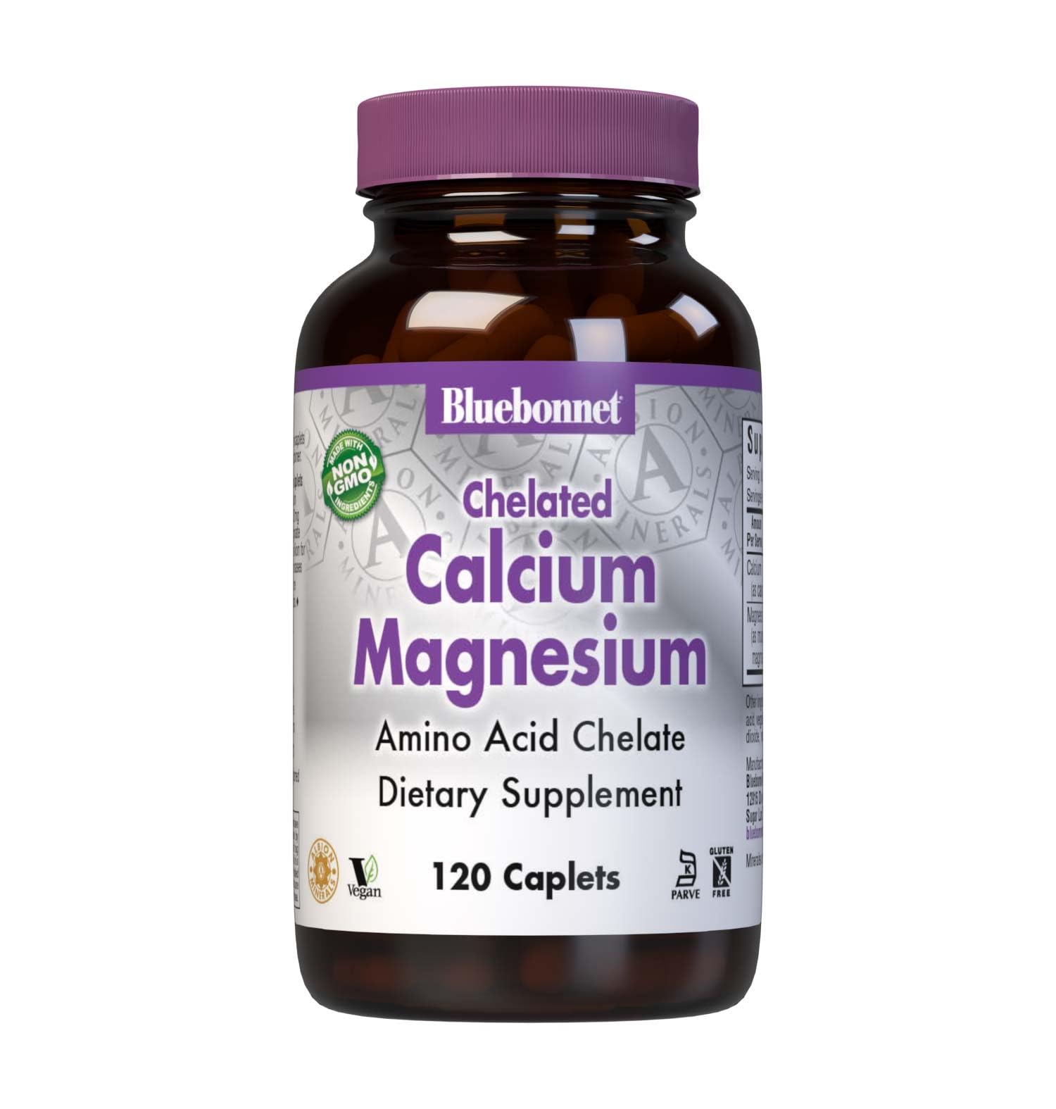 Suplemento Bluebonnet Albion, Calcio Quelado Y Magnesio, 120 Cápsulas - Venta Internacional.