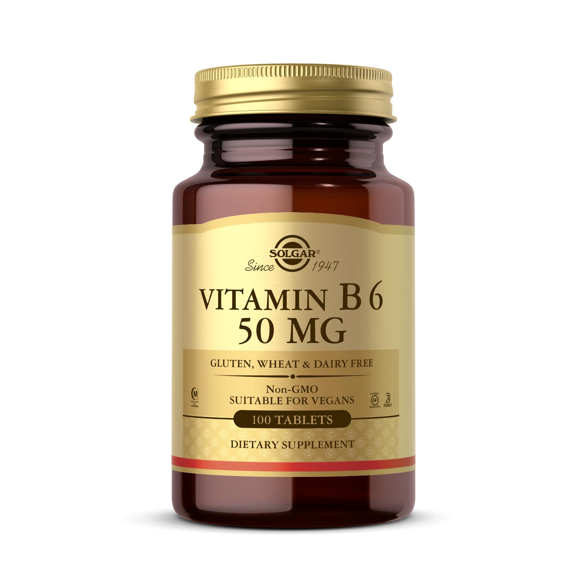 Suplemento Solgar De Vitamina B6-100 En Comprimidos De 50 Mg - Venta Internacional.