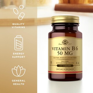 Foto 4 | Suplemento Solgar De Vitamina B6-100 En Comprimidos De 50 Mg - Venta Internacional.