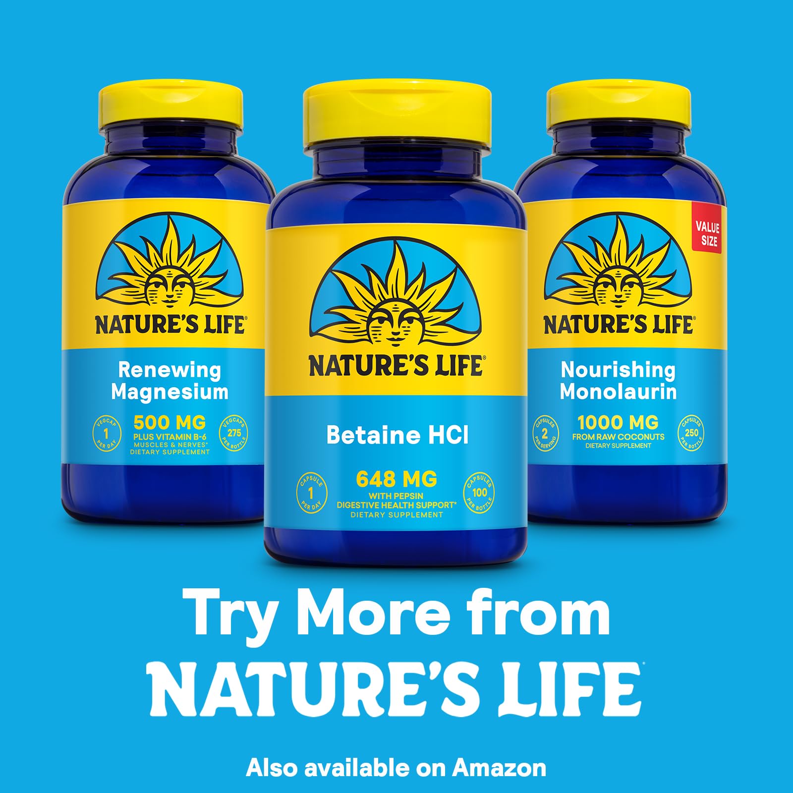 Foto 7 pulgar | Complemente Nature's Life Betaine Hcl Con Pepsina 100 Cápsulas - Venta Internacional.