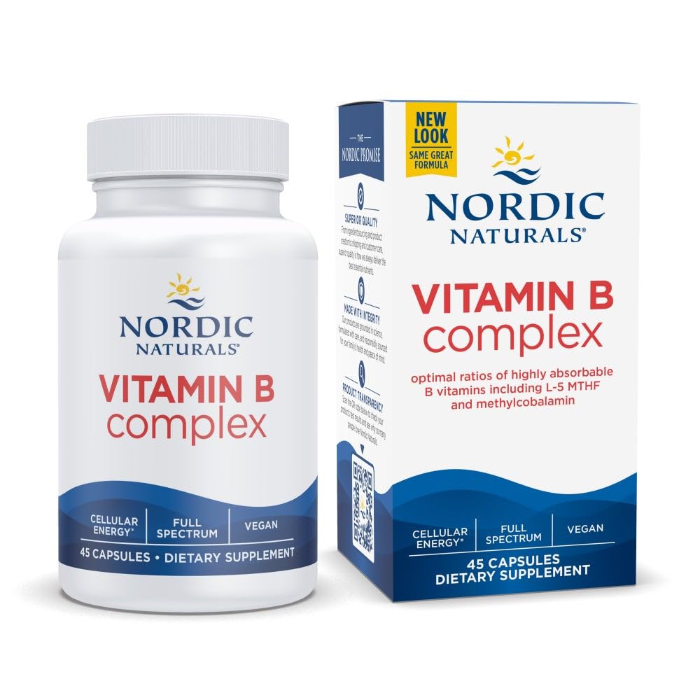 Suplemento Nordic Naturals, Complejo De Vitamina B, 45 Cápsulas - Venta Internacional.