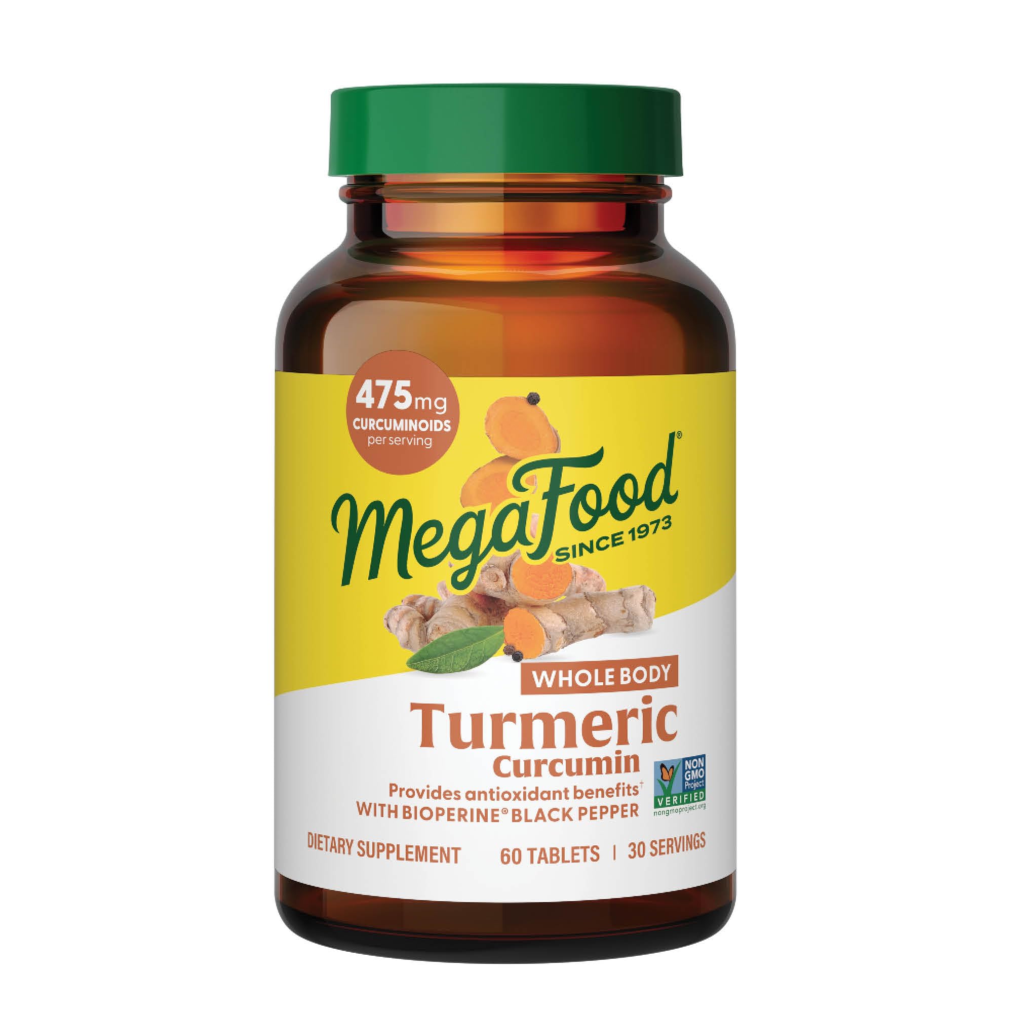 Suplemento Megafood, Cúrcuma Y Curcumina Extra Fuerte, 60 Tabletas - Venta Internacional.