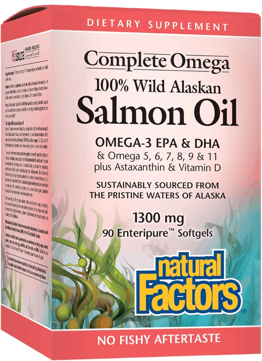 Suplemento Natural Factors: Aceite De Salmón Salvaje De Alaska, 90 Unidades - Venta Internacional.