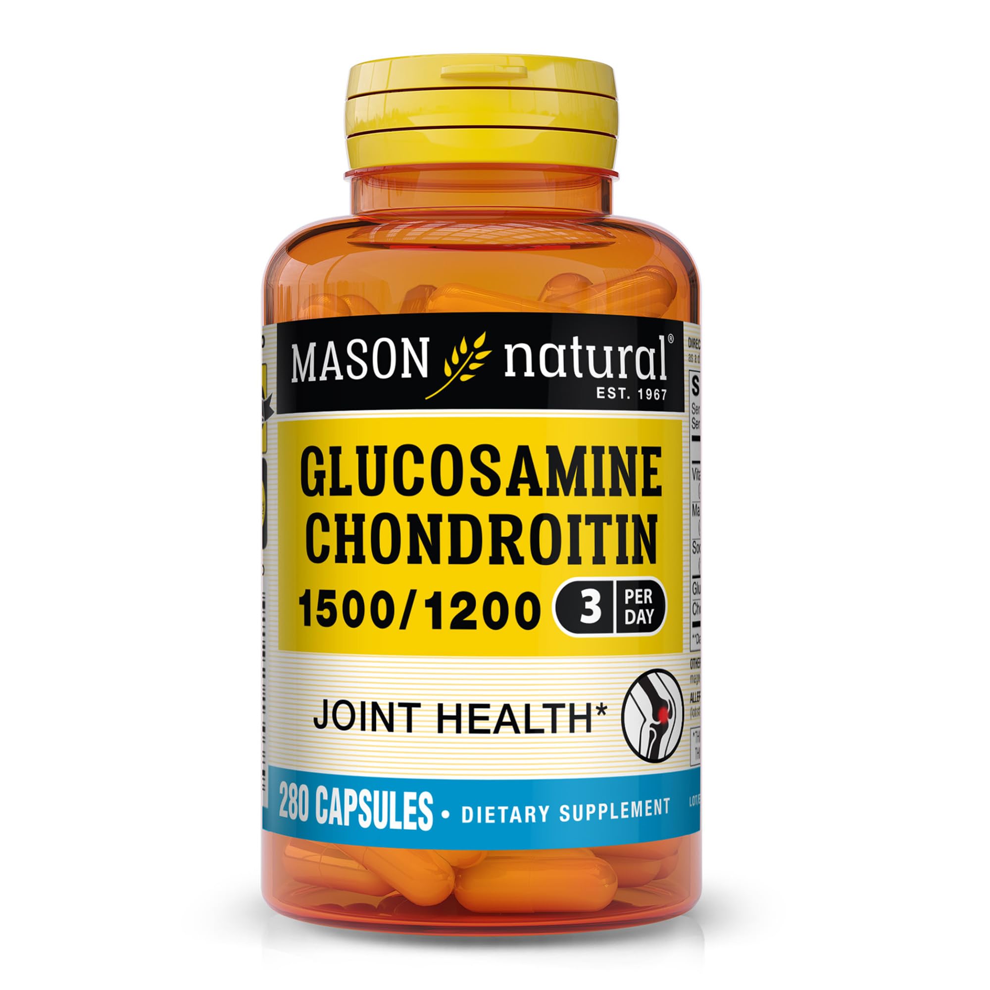 Foto 2 pulgar | Suplemento Mason Natural, Glucosamina Y Condroitina 1500/1200, 280 Cápsulas - Venta Internacional.