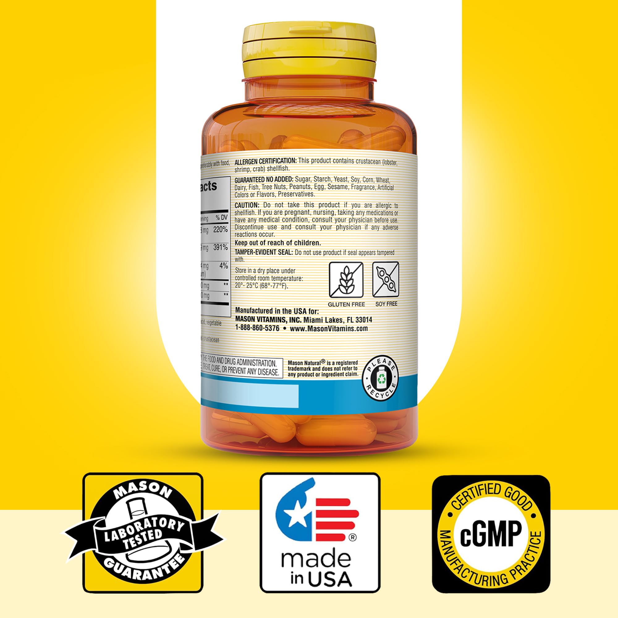 Foto 7 pulgar | Suplemento Mason Natural, Glucosamina Y Condroitina 1500/1200, 280 Cápsulas - Venta Internacional.