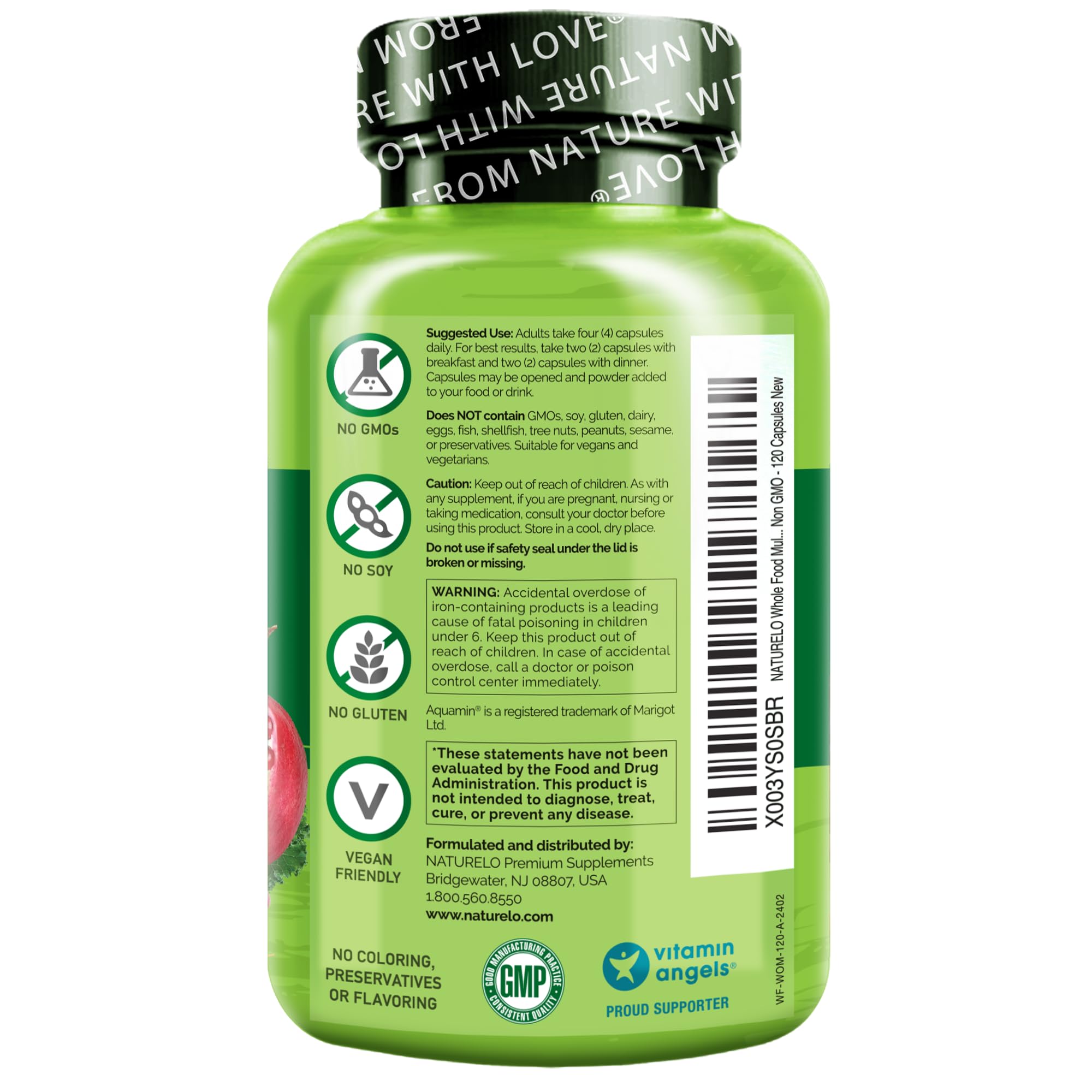 Foto 3 pulgar | Multivitamínico Naturelo Whole Food Para Mujeres 120 Cápsulas - Venta Internacional.