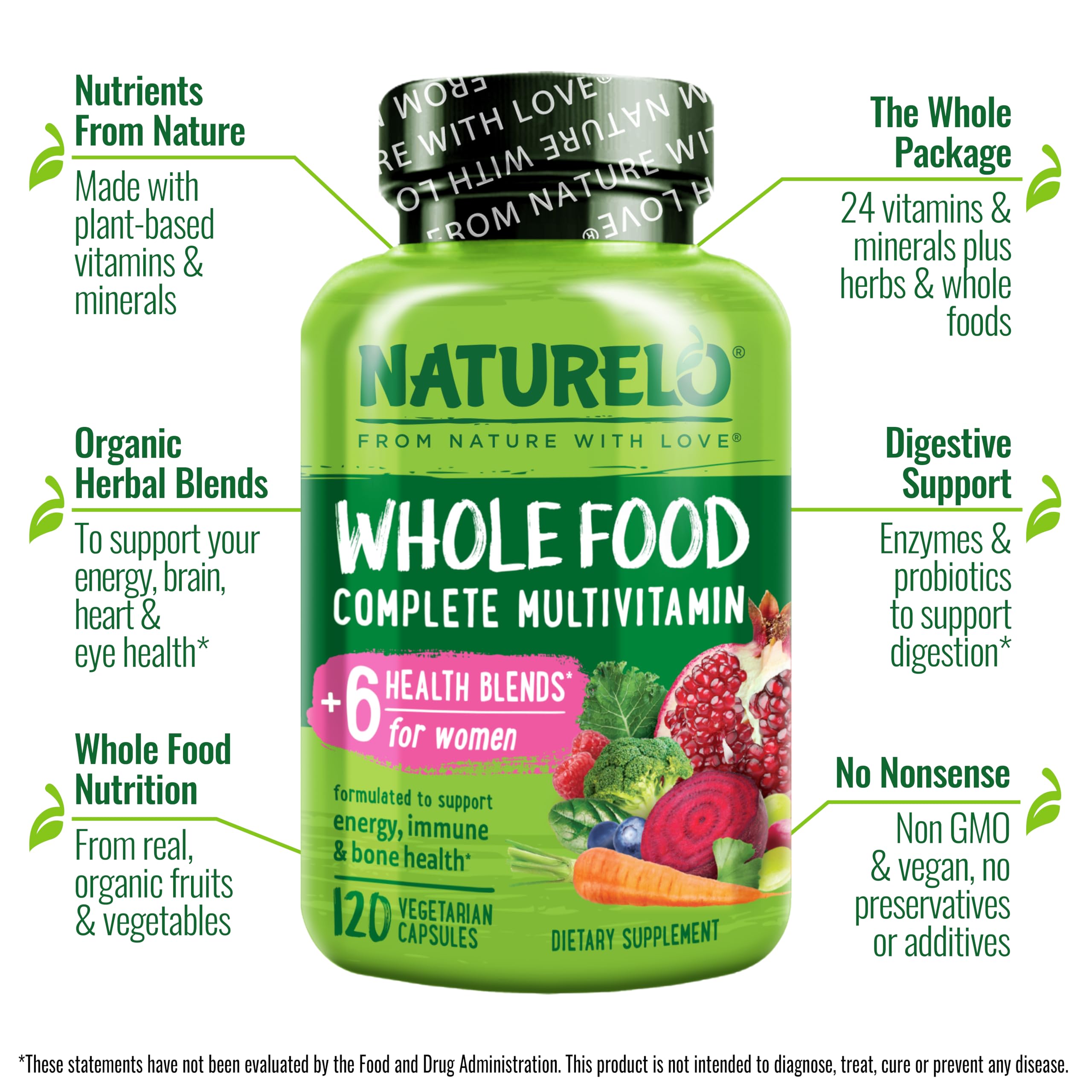 Foto 5 pulgar | Multivitamínico Naturelo Whole Food Para Mujeres 120 Cápsulas - Venta Internacional.