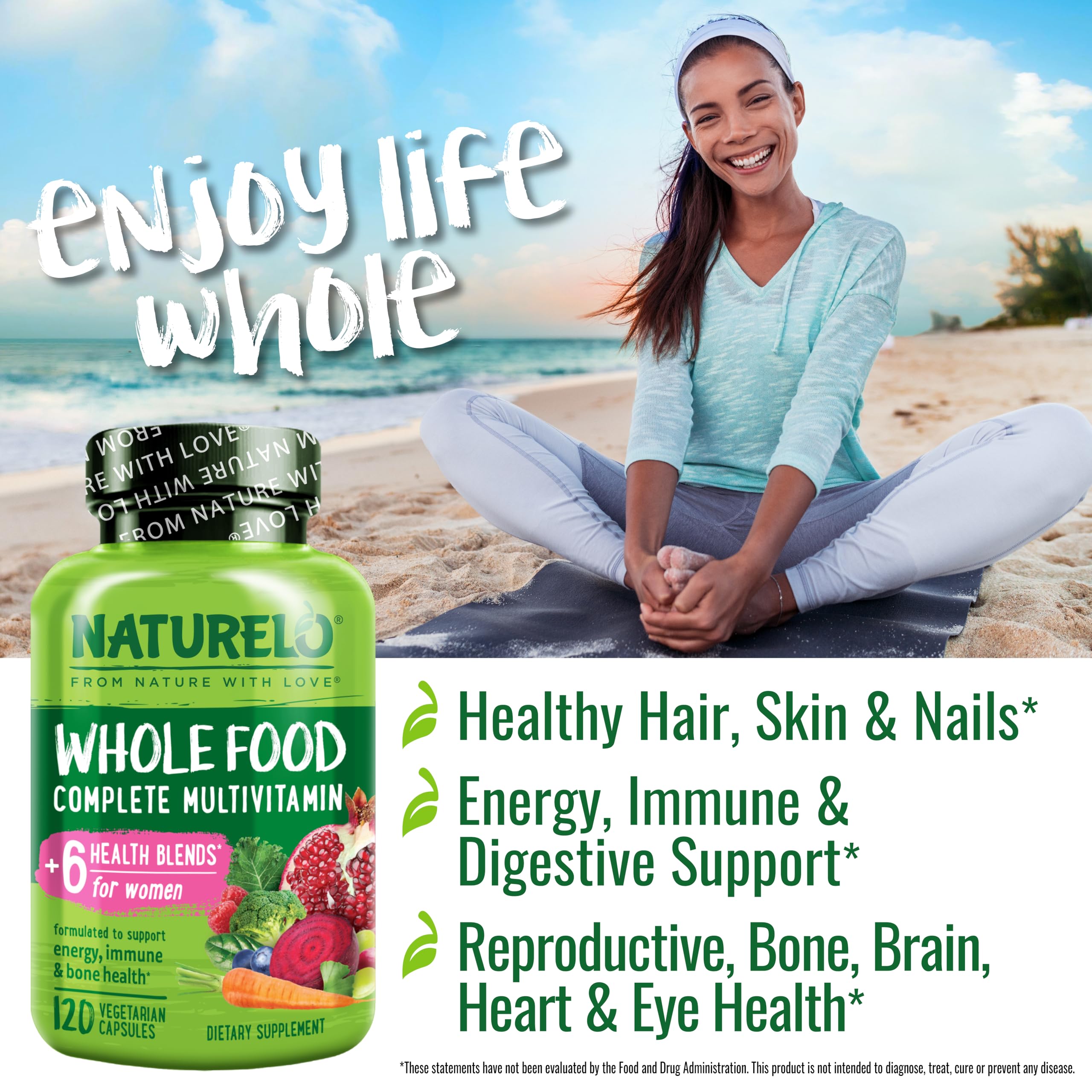 Foto 7 pulgar | Multivitamínico Naturelo Whole Food Para Mujeres 120 Cápsulas - Venta Internacional.