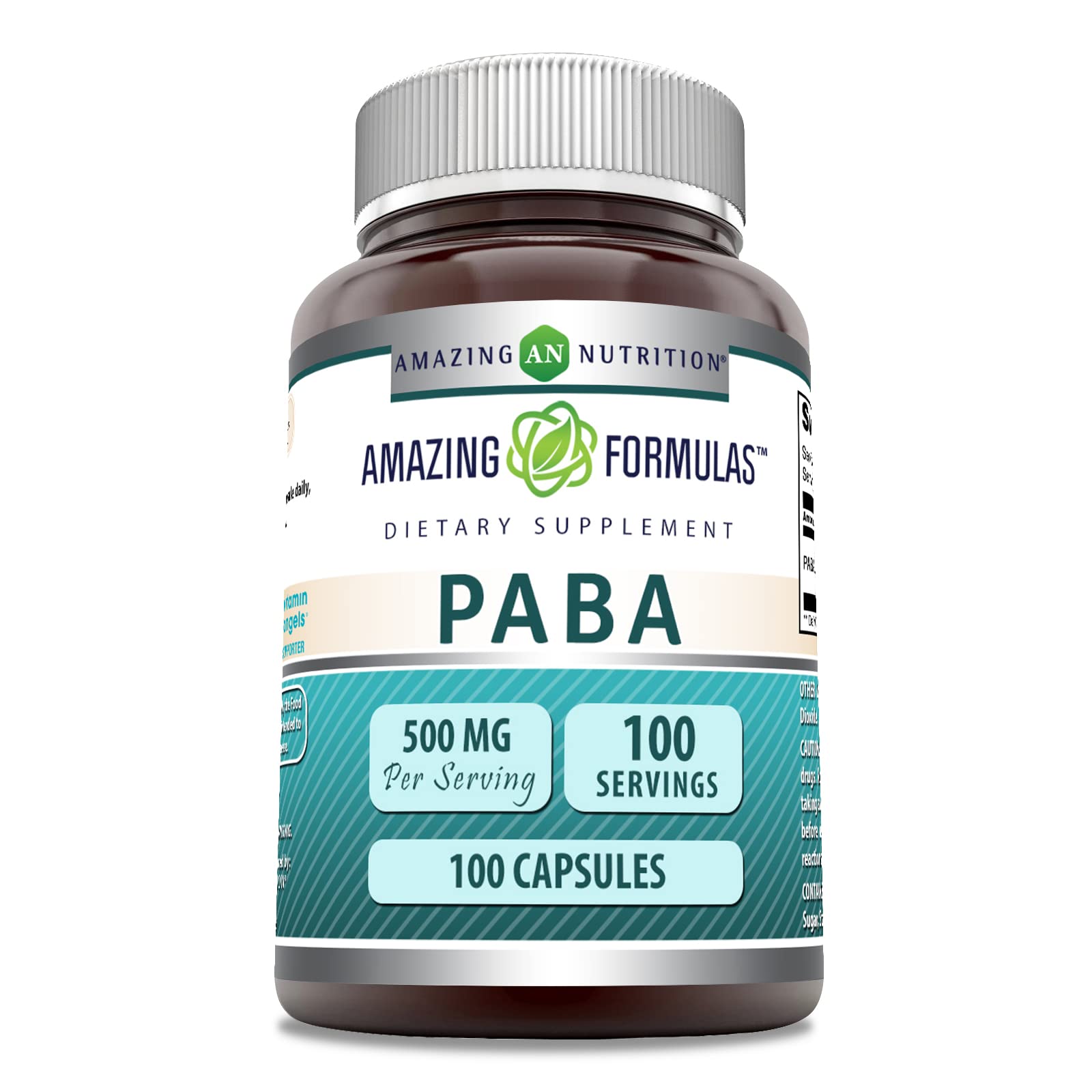 Suplemento Amazing Formulas Paba 500 Mg 100 Cápsulas - Venta Internacional.