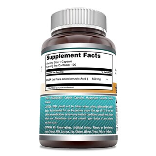 Foto 3 | Suplemento Amazing Formulas Paba 500 Mg 100 Cápsulas - Venta Internacional.