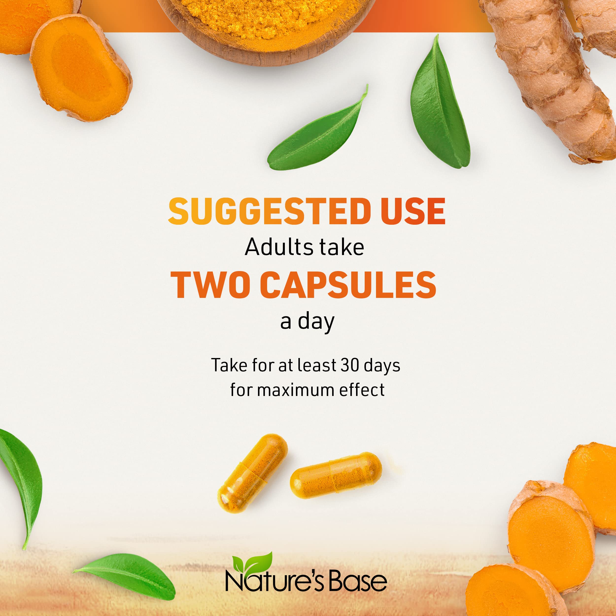 Foto 4 | Complementa La Curcumina De Cúrcuma De Nature's Base Con Jengibre 120 Cápsulas - Venta Internacional.
