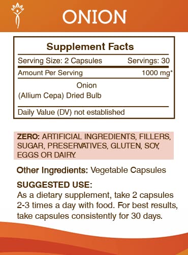 Foto 4 pulgar | Suplemento Secrets Of The Tribe Onion 60 Cápsulas 1000 Mg - Venta Internacional.