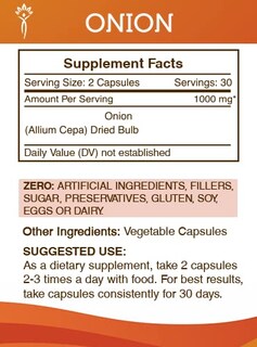 Foto 3 | Suplemento Secrets Of The Tribe Onion 60 Cápsulas 1000 Mg - Venta Internacional.