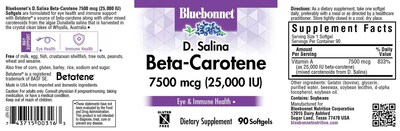 Foto 2 | Suplemento De Betacaroteno Mixto Bluebonnet, 25 000 Ui, 90 Cápsulas Blandas - Venta Internacional.