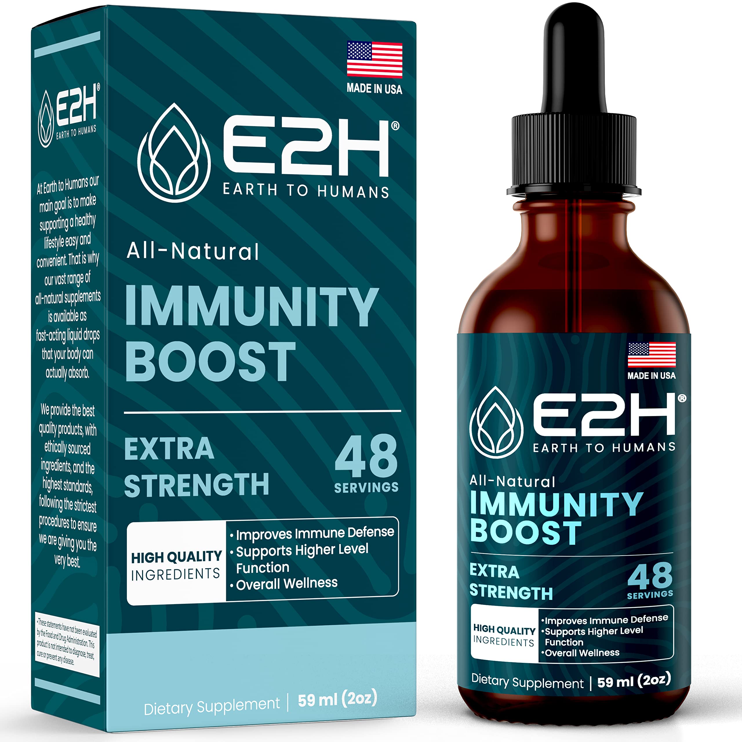 Suplemento E2h Advanced Immune Defense 60 Ml, Vegano, Sin Ogm - Venta Internacional.