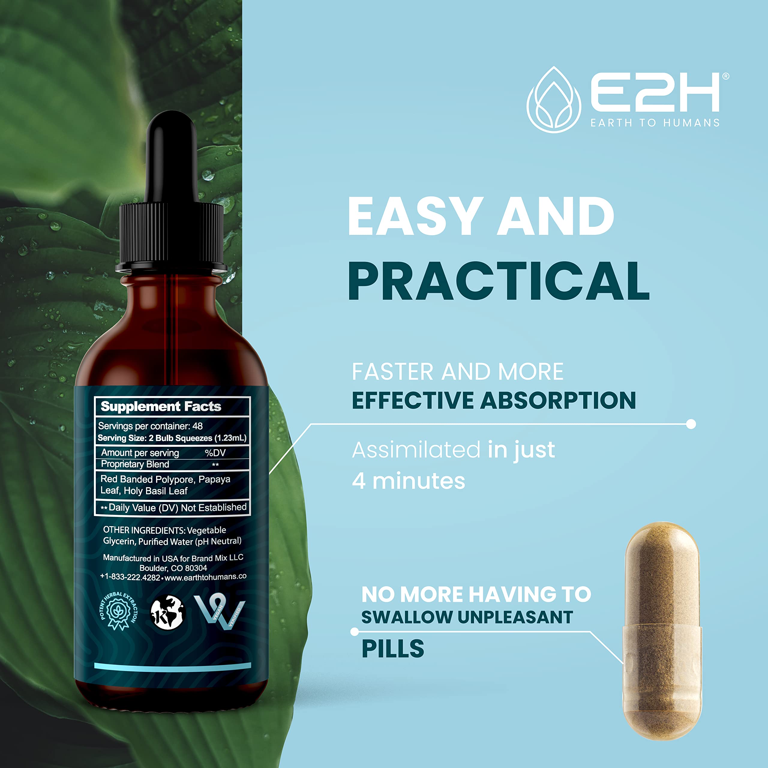 Foto 5 pulgar | Suplemento E2h Advanced Immune Defense 60 Ml, Vegano, Sin Ogm - Venta Internacional.