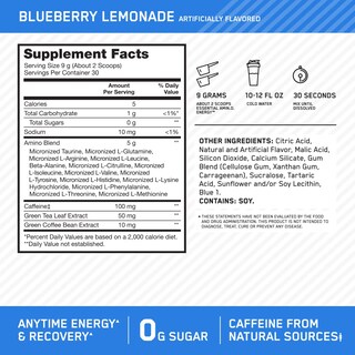 Foto 3 | Suplemento Optimum Nutrition Amino Energy Blueberry Lemonade - Venta Internacional.
