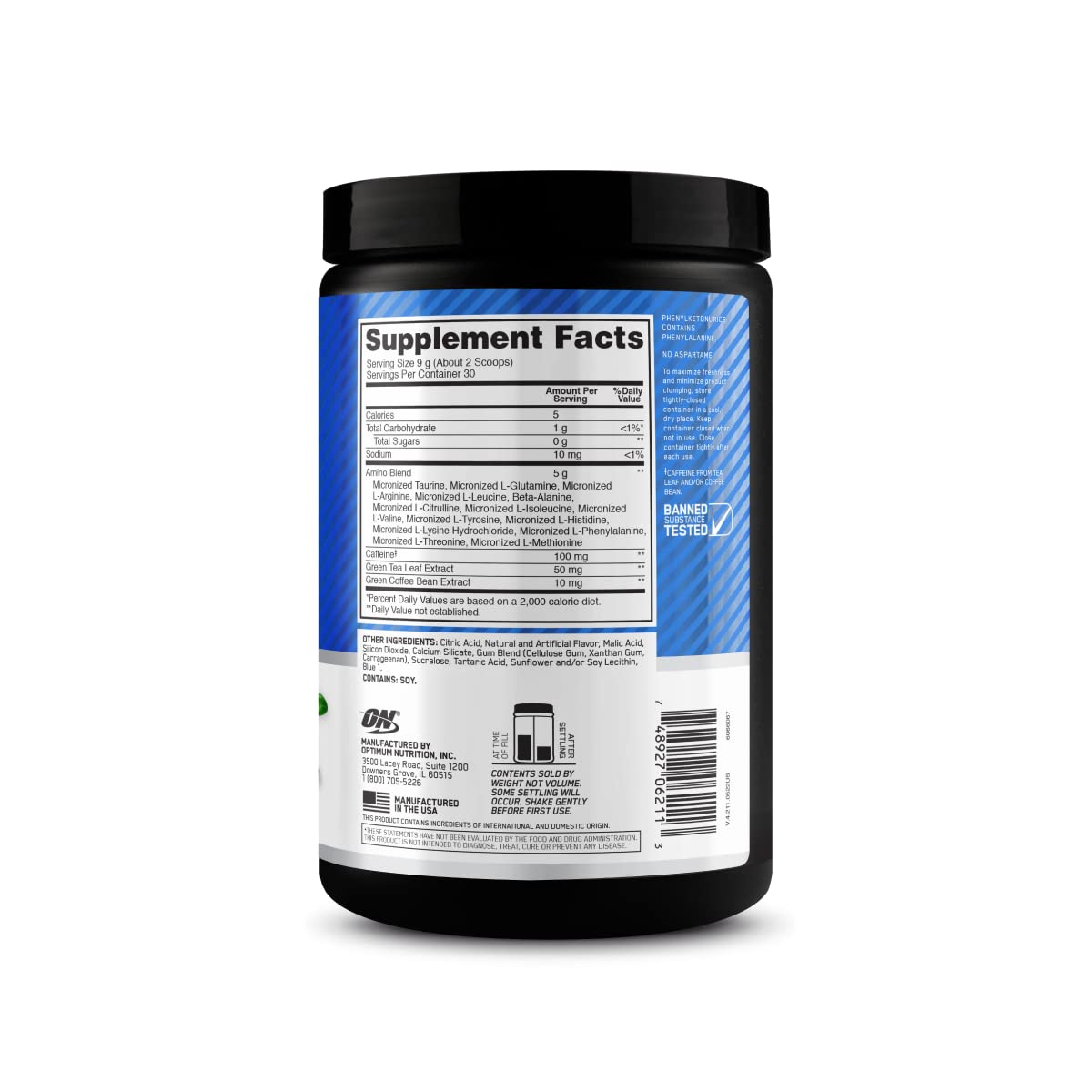 Foto 8 pulgar | Suplemento Optimum Nutrition Amino Energy Blueberry Lemonade - Venta Internacional.