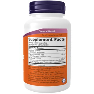 Foto 2 | Cápsulas Para Hígado Supplements Now Foods Con Cardo Mariano, 100 Cápsulas - Venta Internacional.