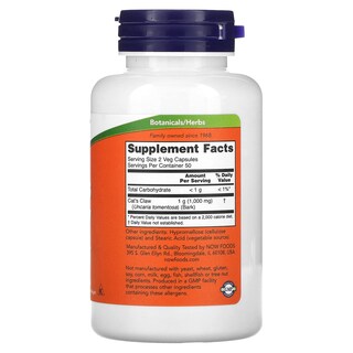 Foto 2 | Supplement Now Foods Uña De Gato, 500 Mg, 100 Cápsulas Vegetarianas - Venta Internacional.