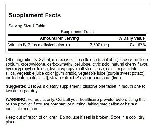 Foto 4 pulgar | Suplemento Swanson De Vitamina B12, Metilcobalamina, 2500 Mcg, 60 Tabletas - Venta Internacional.