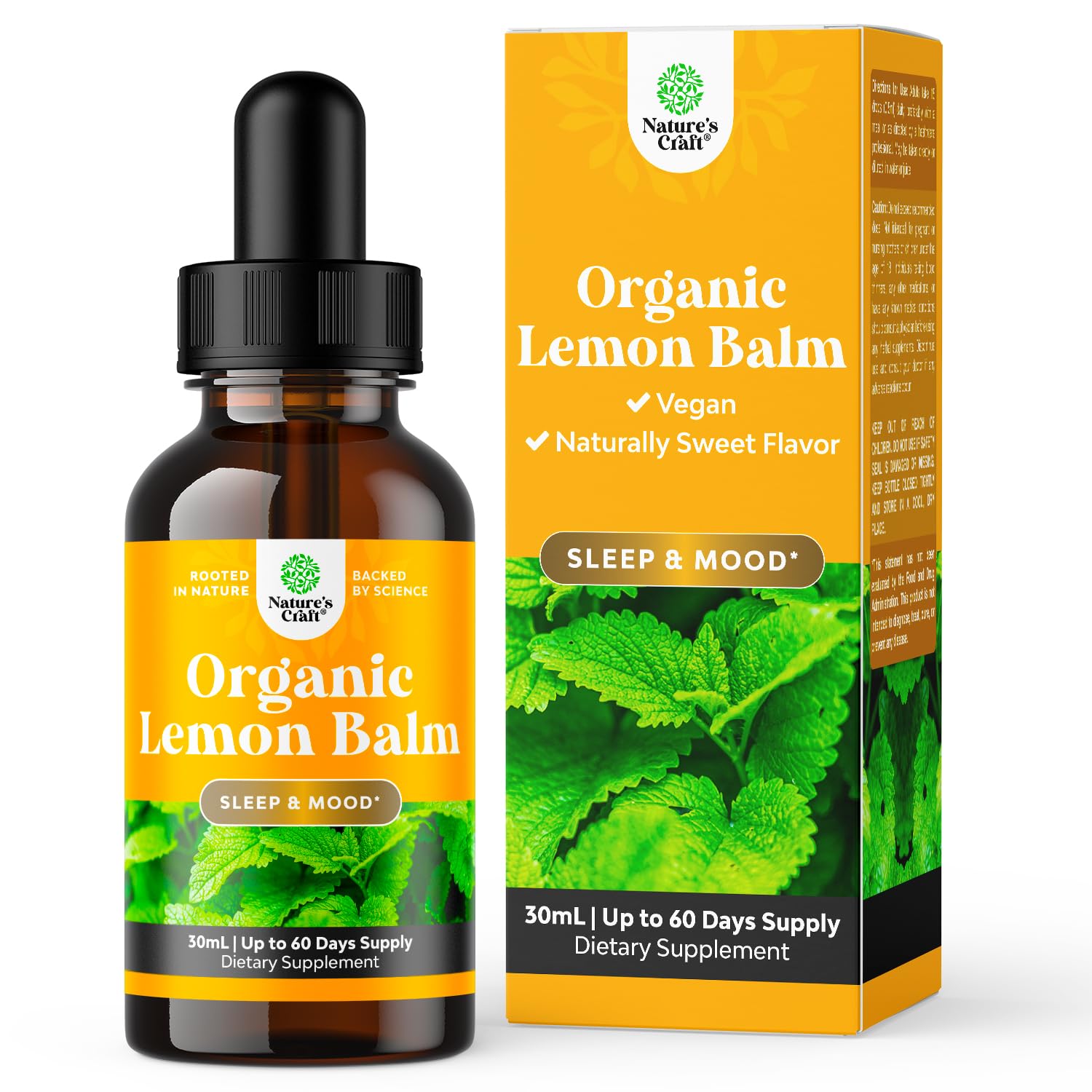 Tintura Orgánica De Bálsamo De Limón Supplement Natures Craft, 30 Ml - Venta Internacional.