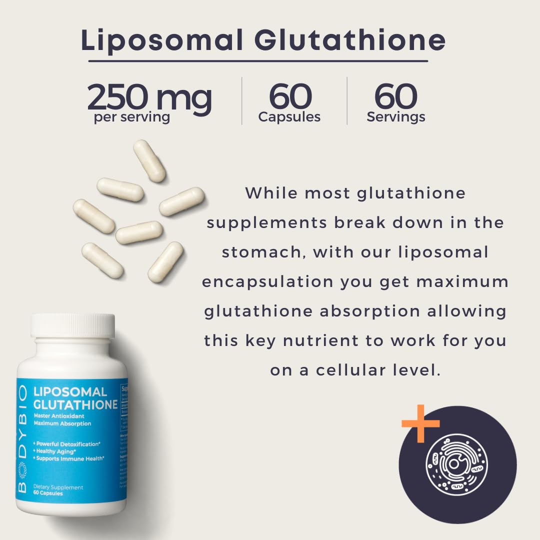 Foto 5 pulgar | Suplemento Bodybio Glutatión Liposomal 60 Cápsulas - Venta Internacional