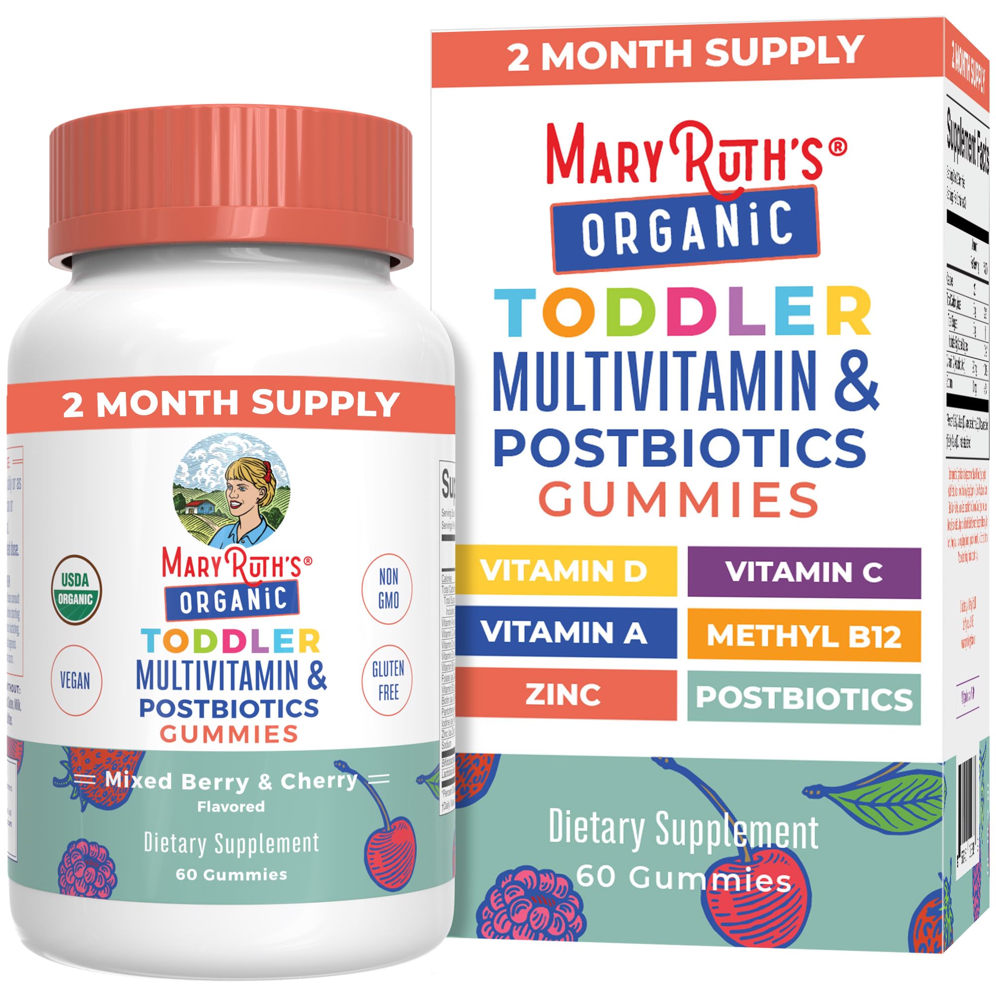 Gomitas Multivitamínicas Maryruth's Toddler Con Postbiotics, 60 Dosis - Venta Internacional.