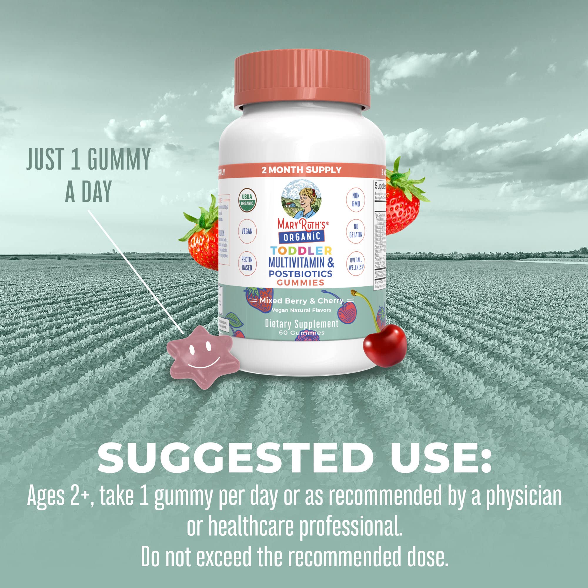 Foto 4 | Gomitas Multivitamínicas Maryruth's Toddler Con Postbiotics, 60 Dosis - Venta Internacional.