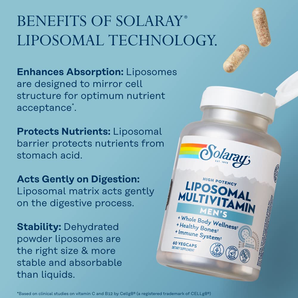 Foto 5 pulgar | Suplemento Multivitamínico Liposomal Solaray Para Hombres, 120 Cápsulas Vegetales - Venta Internacional.