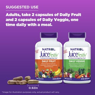 Foto 6 | Suplemento Natrol Juicefestiv Daily Fruit & Veggie 90 Cápsulas - Venta Internacional.