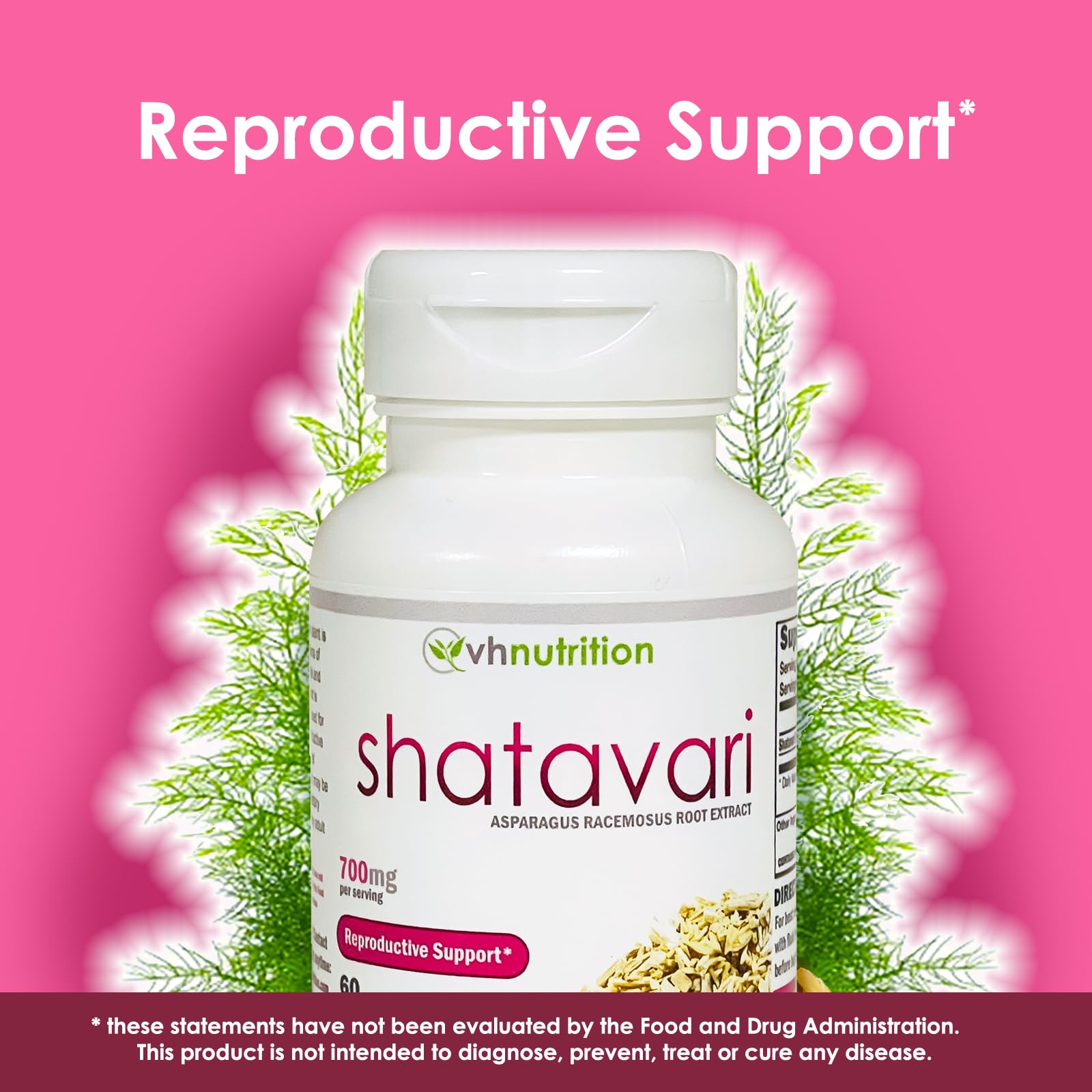 Foto 4 pulgar | Suplemento De Extracto De Espárragos Shatavari De Vh Nutrition, 700 Mg - Venta Internacional.