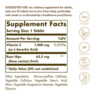 Foto 2 | Suplemento Solgar De Vitamina C 1000 Mg Con Rosa Mosqueta 250 Comprimidos - Venta Internacional.
