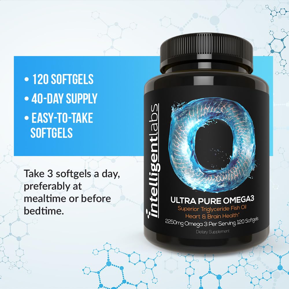 Foto 4 pulgar | Suplemento De Triglicéridos Omega 3 De Intelligent Labs, 2250 Mg, 120 Cápsulas Blandas - Venta Internacional.