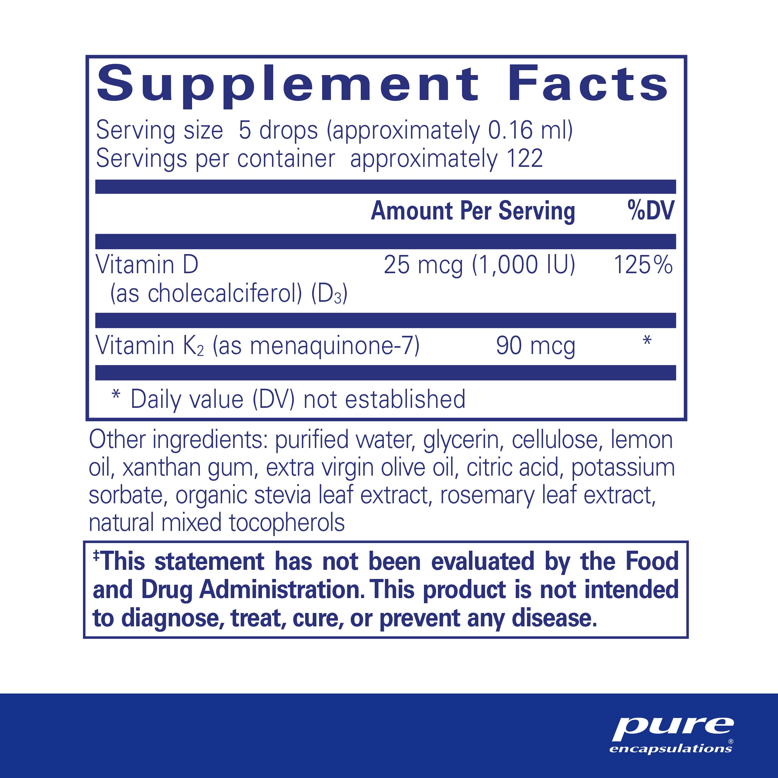 Foto 3 pulgar | Suplemento Pure Encapsulations Emulsisorb K2/d3, Líquido De 20 Ml - Venta Internacional.