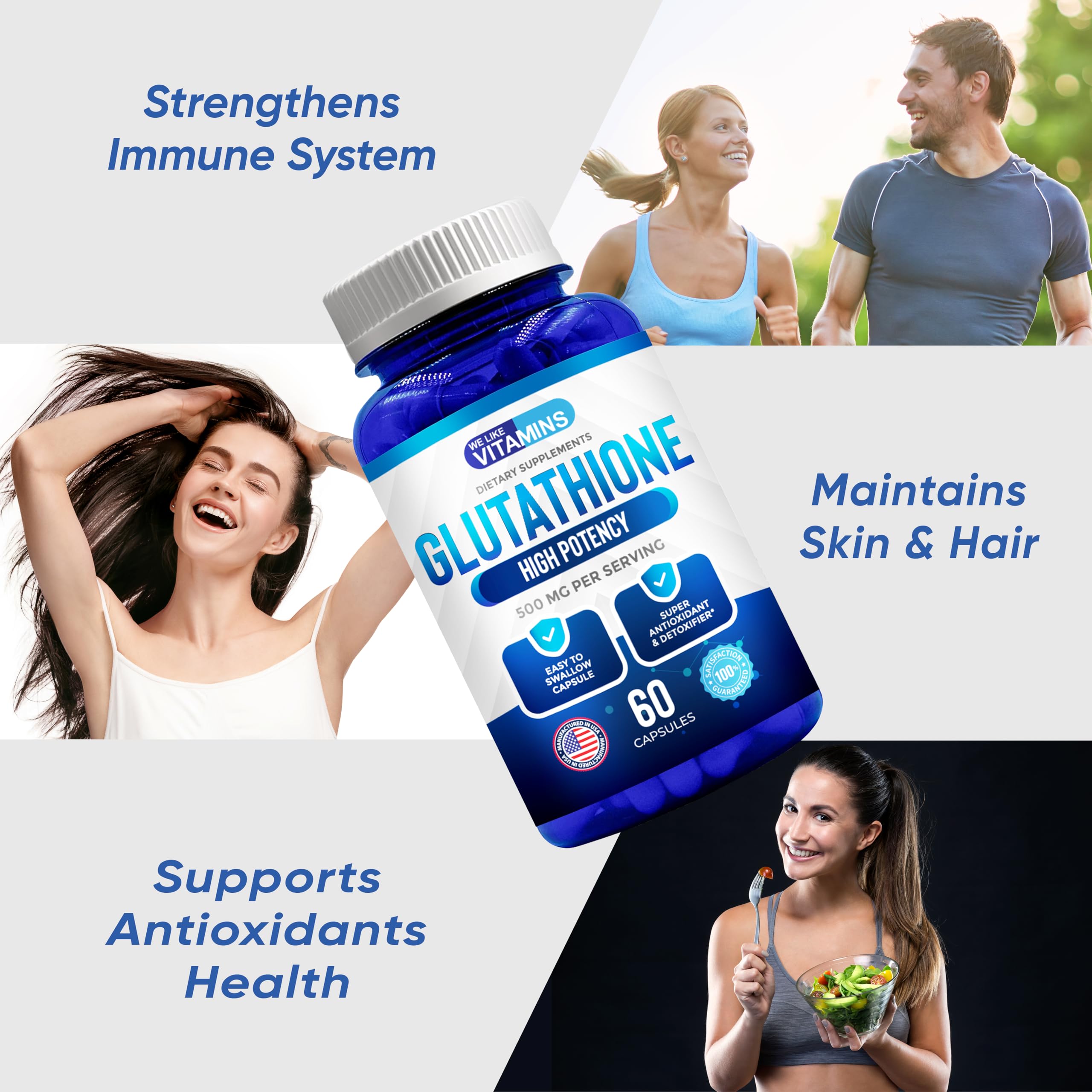 Foto 5 | Suplemento We Like Vitamins Glutatión 500 Mg 60 Cápsulas - Venta Internacional.