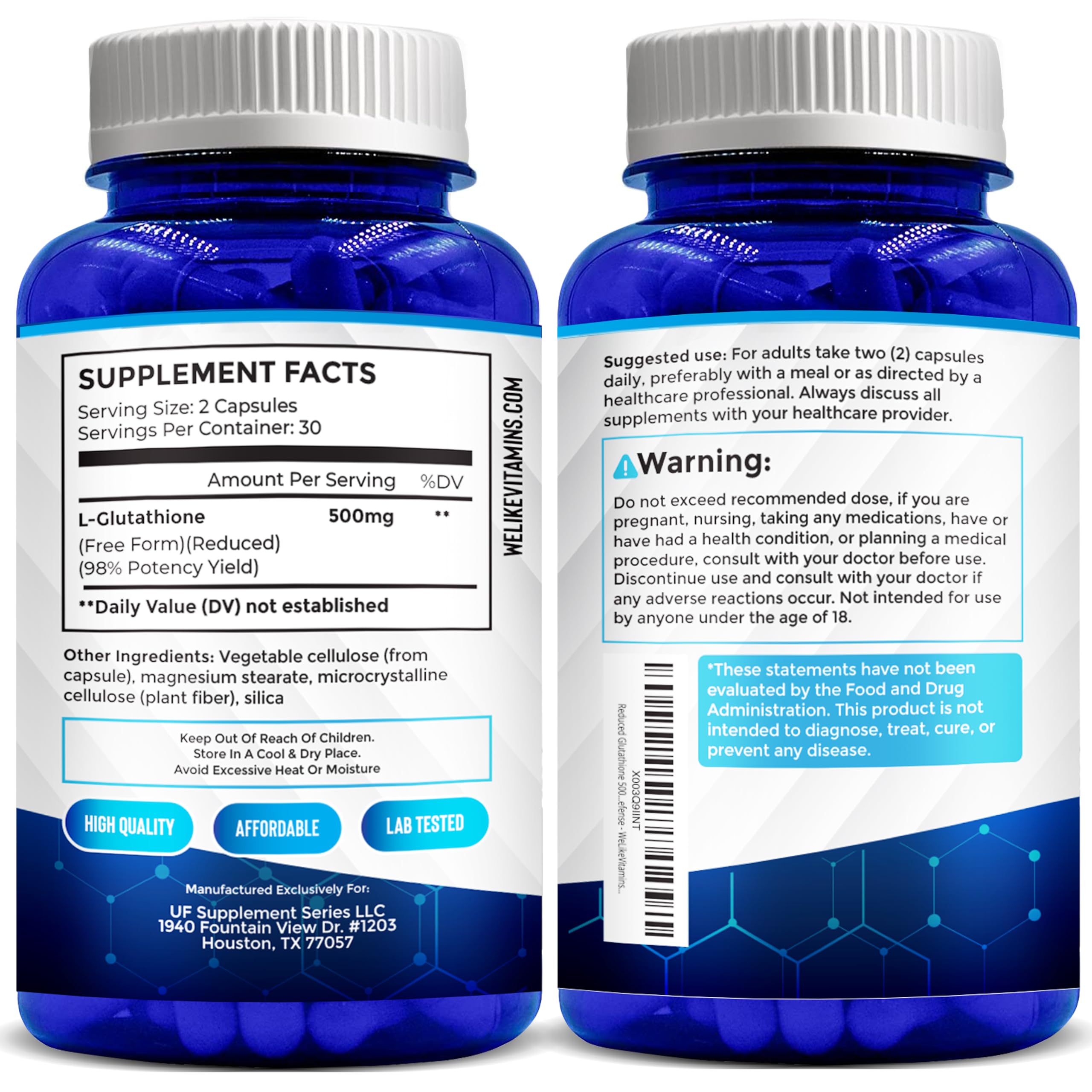 Foto 8 pulgar | Suplemento We Like Vitamins Glutatión 500 Mg 60 Cápsulas - Venta Internacional.