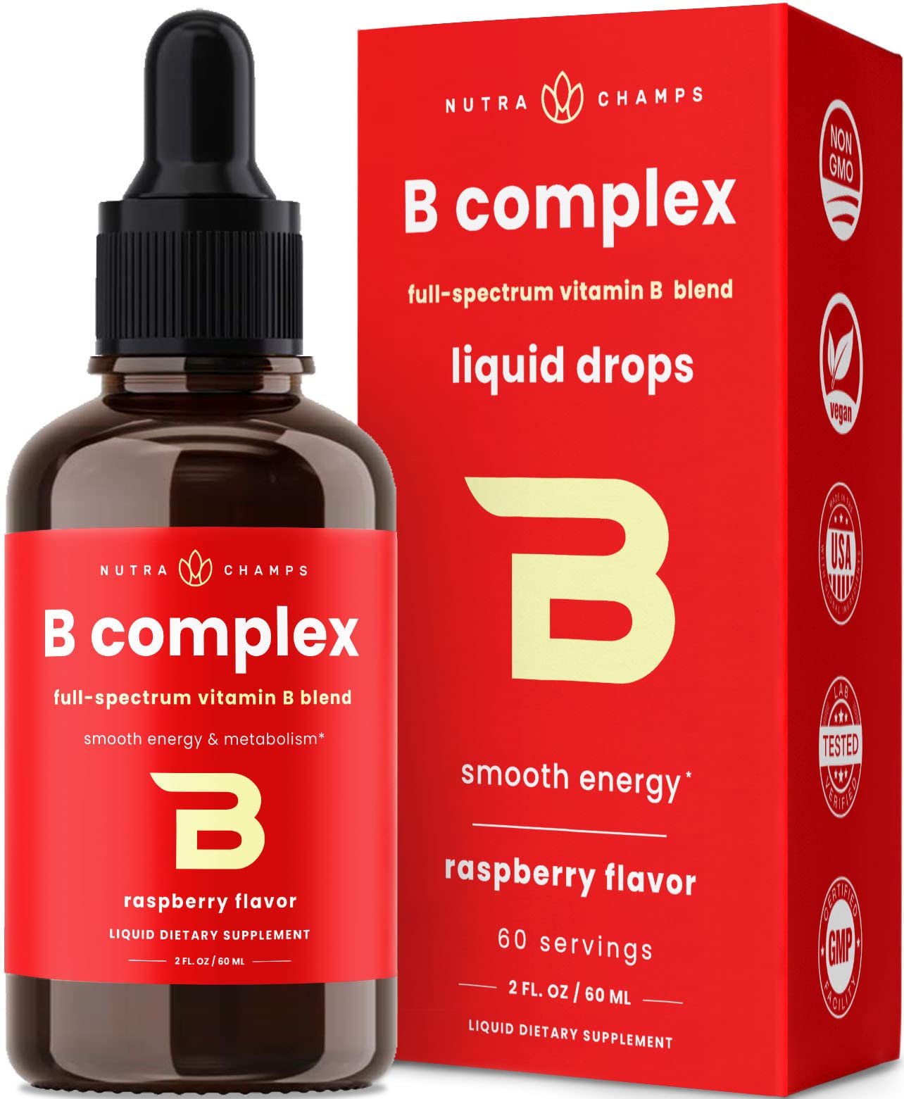 Suplemento Líquido De Complejo De Vitamina B Nutrachamps, 60 Porciones - Venta Internacional.
